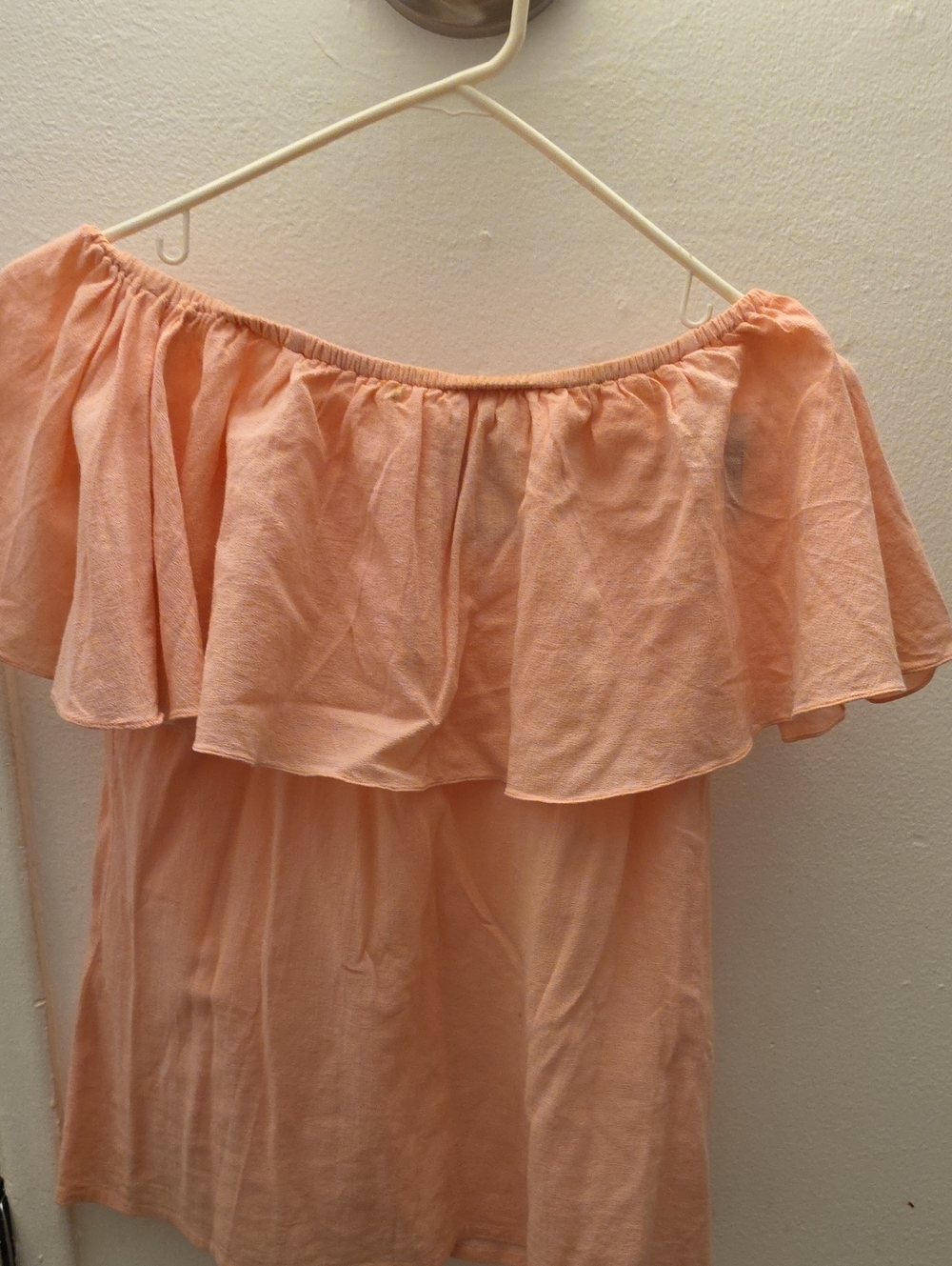 Peach Off Shoulder Cotton Top